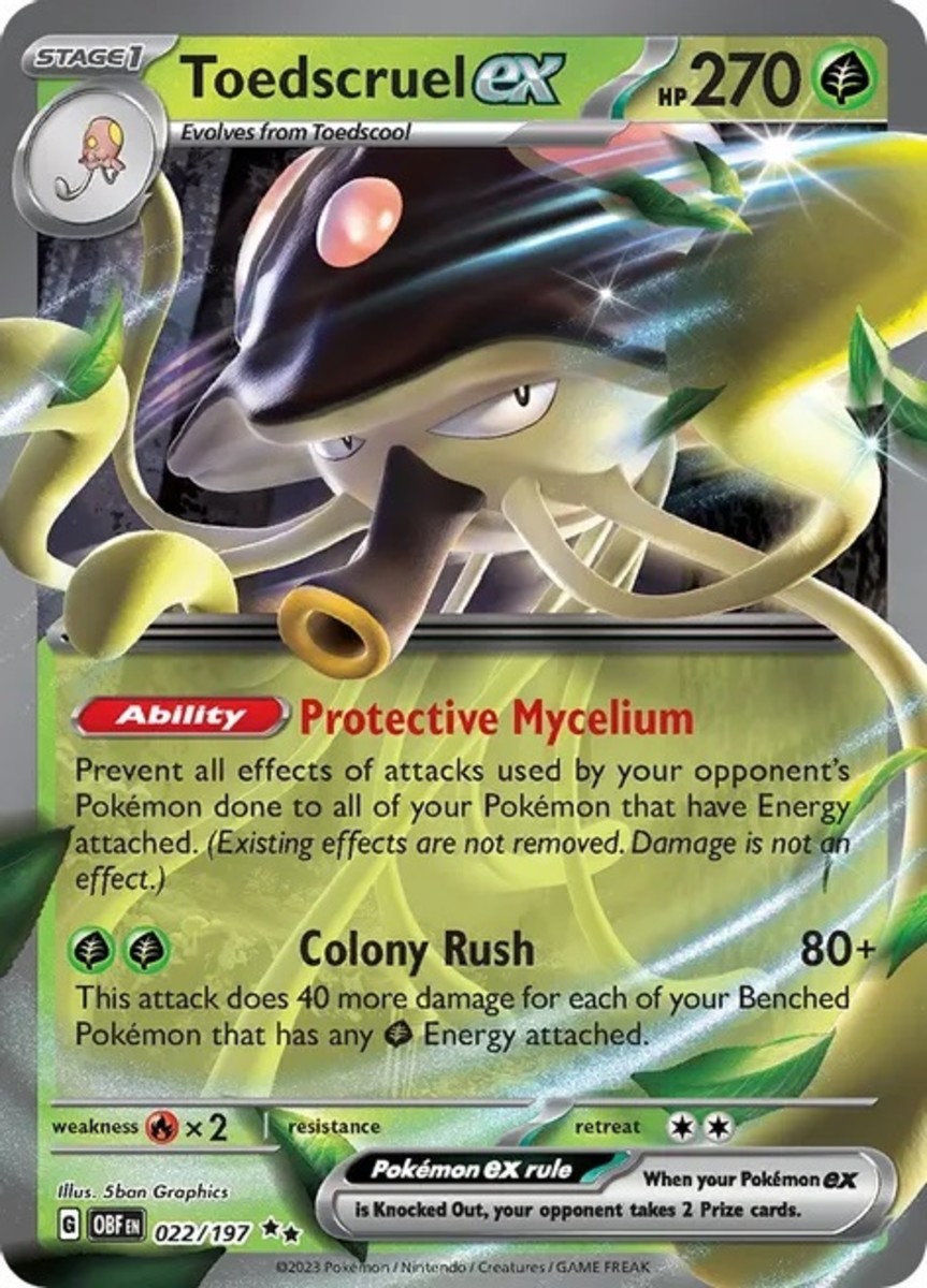Toedscruel EX card from Obsidian Flames